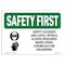 Signmission OSHA Sign, Glasses And Latex Nitrile W/ Symbol, 10in X 7in Decal, 10" W, 7" H, Landscape OS-SF-D-710-L-10911 - alternate 1
